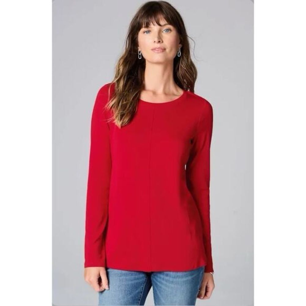 J. Jill Bold Red Long Sleeve Tee